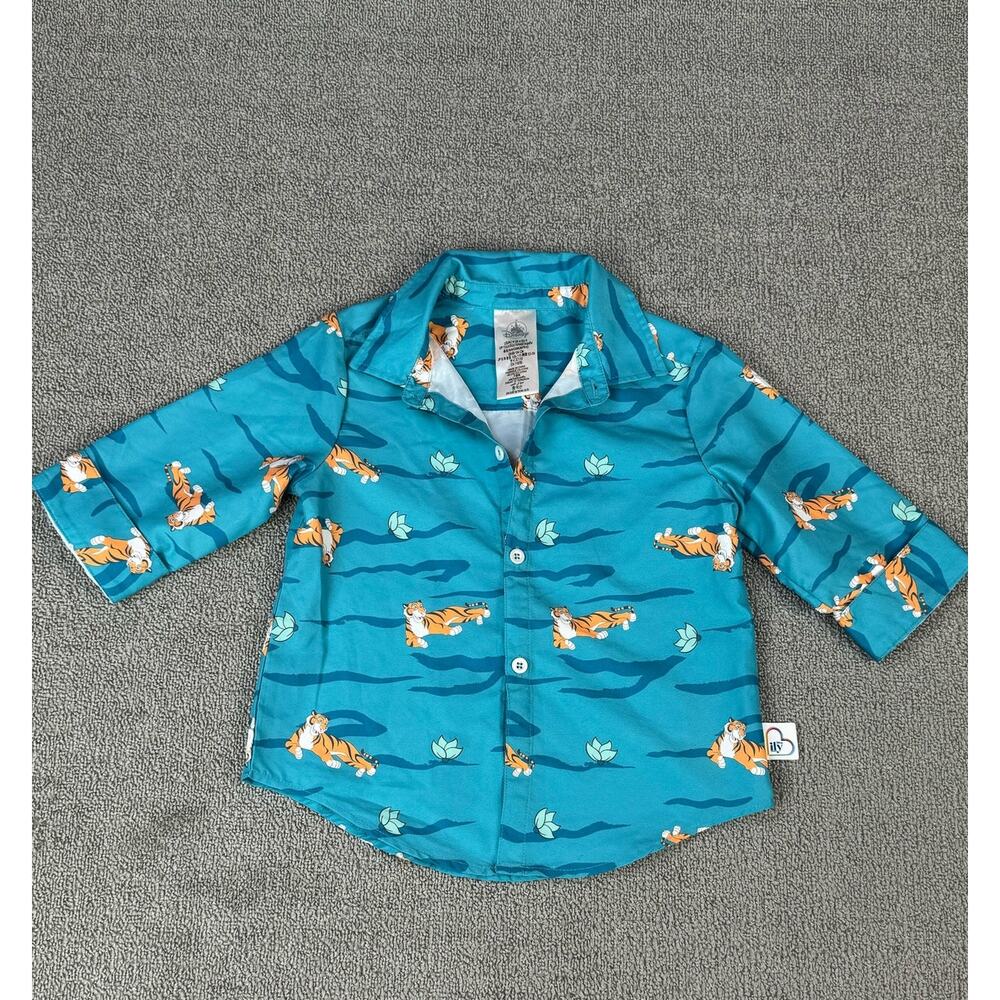 Disney Ily Aladdin Shirt Raja Tiger Button Down Girls Size 4